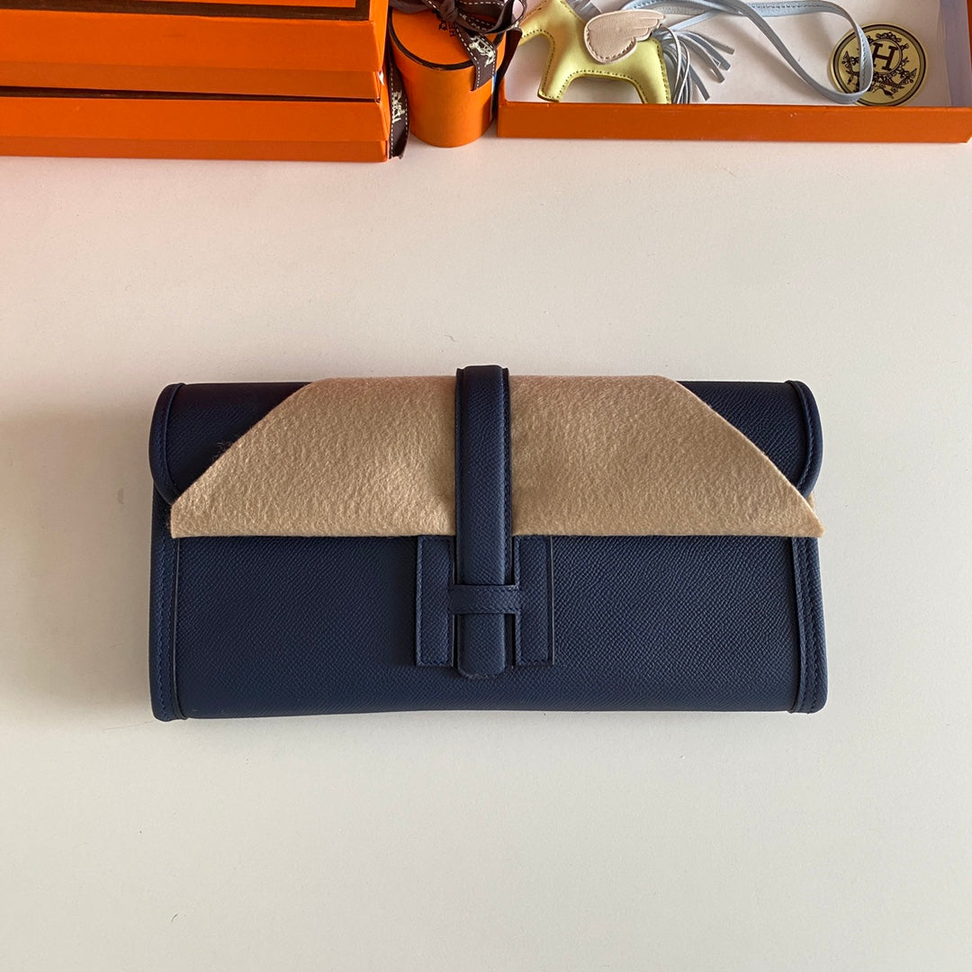 HM Jige Elan 29 Clutch In Navy Blue Calfskin (25 Days Of Production)
