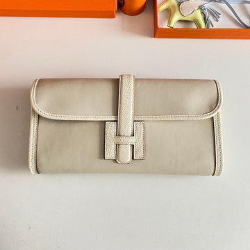 HM Jige Elan 29 Clutch In Bisque Beige Calfskin With Lizard Skin (25 Days Of Production)