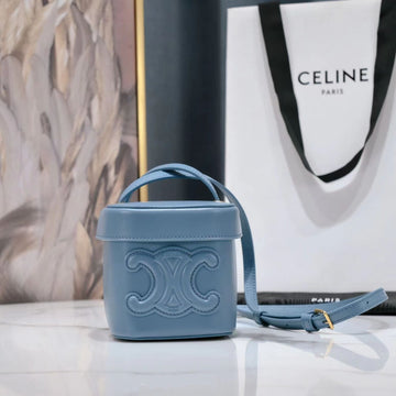 Square Box Crossbody Bag 11 Azure Blue Calfskin