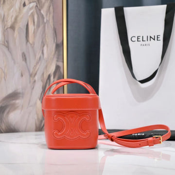 Square Box Crossbody Bag 11 Fire Orange Calfskin