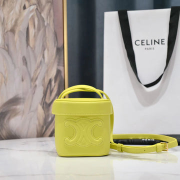Square Box Crossbody Bag 11 Lemon Yellow Calfskin