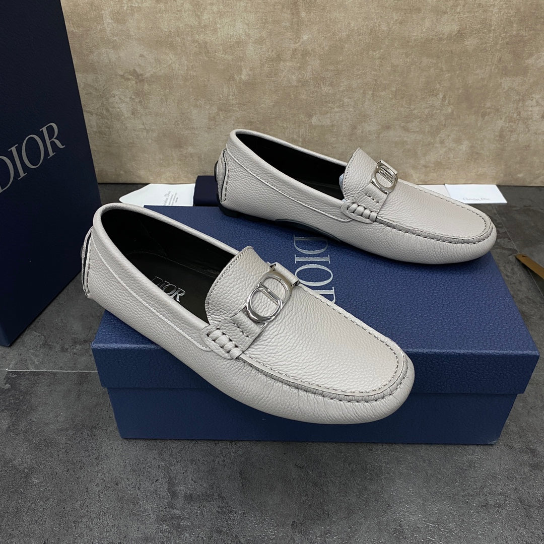 CD Odéon Loafer Pale Gray Grained Calfskin