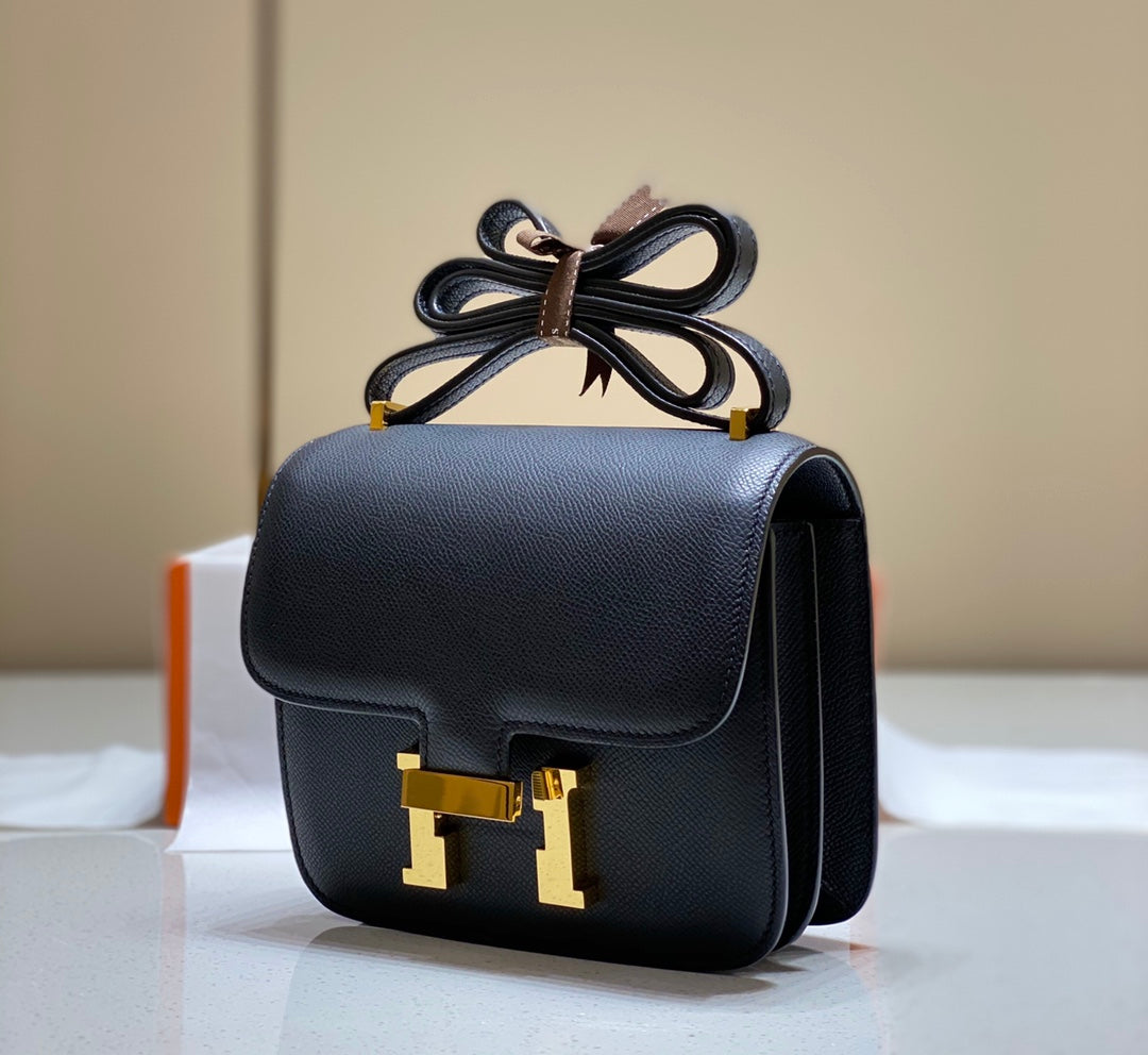 Constance 24 Black Epsom Leather Gold Hardware