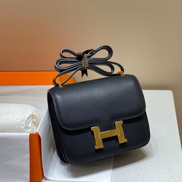 Constance 24 Black Epsom Leather Gold Hardware