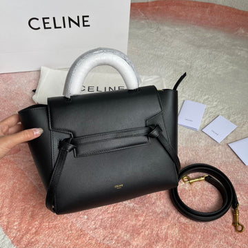 Fish Bag 24 Black Cowhide Leather