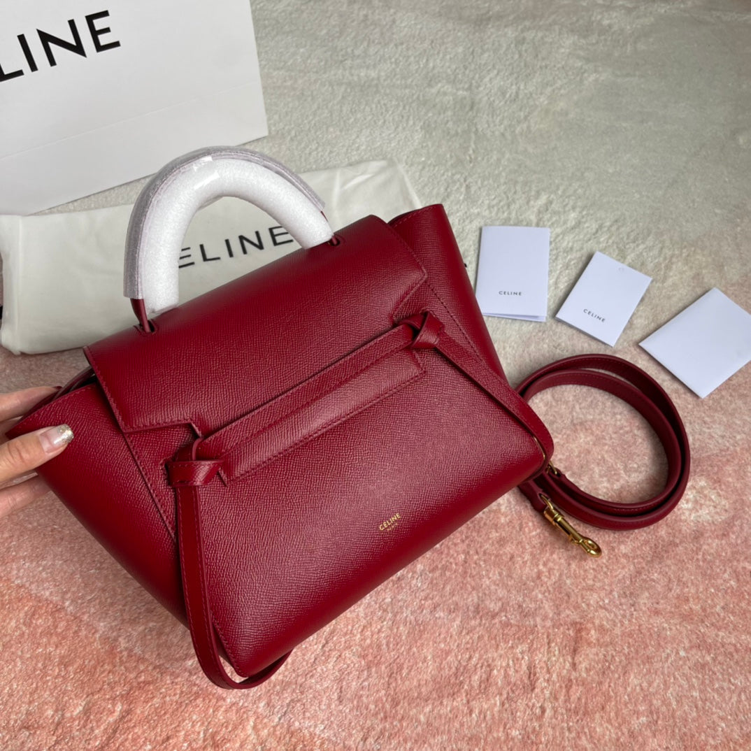 Fish Bag 24 Cherry Red Cowhide Leather