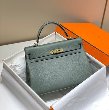 HM Kelly 32CM Bag In Pine Togo Gold Hardware