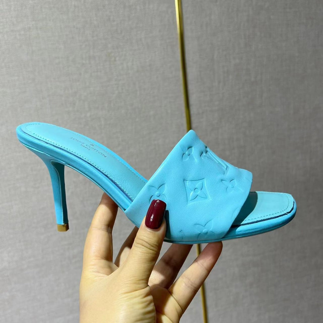 LV Neo Revival Mule 85MM Blue Cowhide