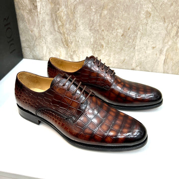 CD Crocodile Motif Basic Oxford Sienna Calfskin