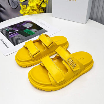 CD Dioract Dad Sandal Mule Yellow Lambskin