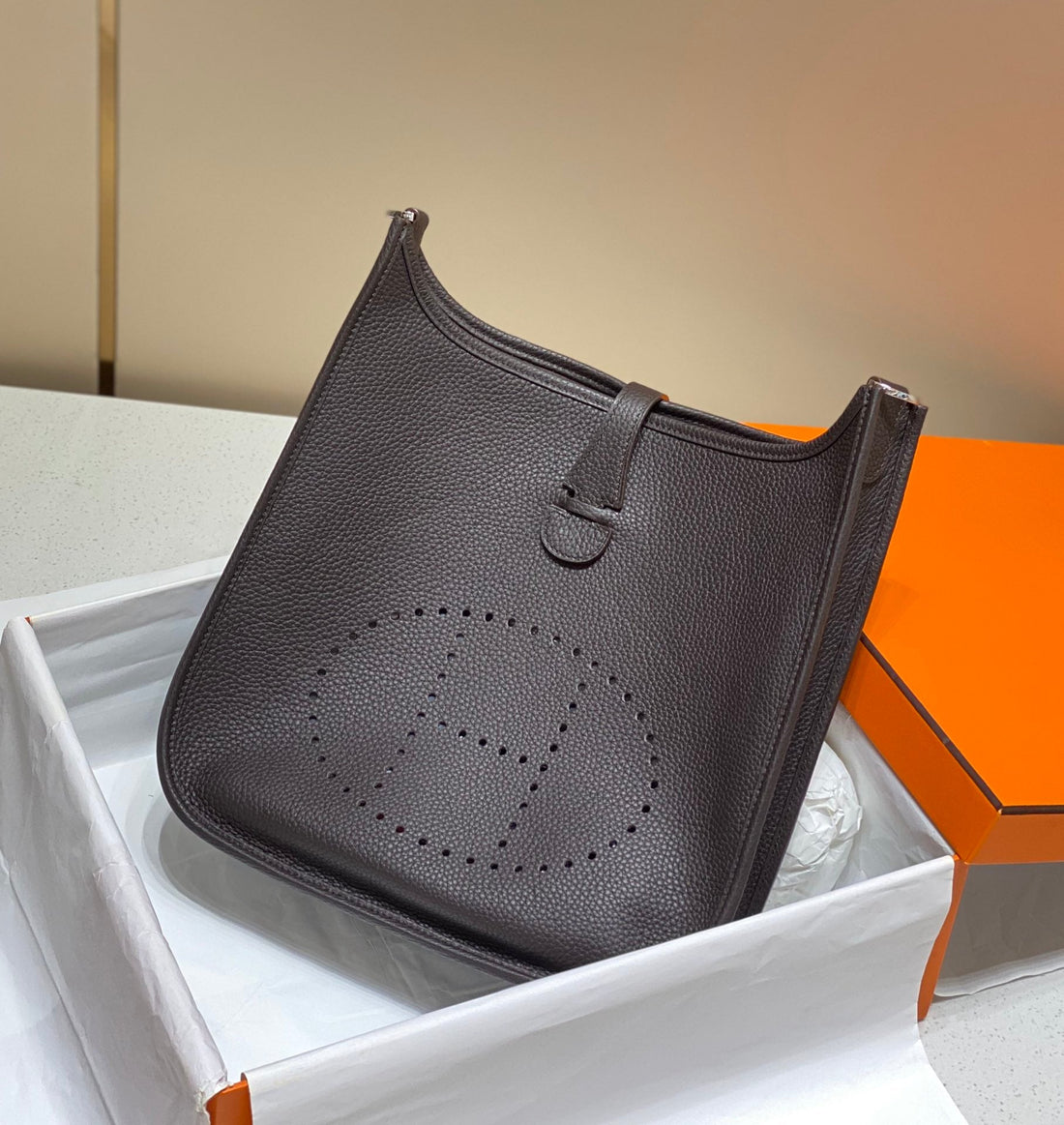 Evelyne 29CM Chocolate Togo Shw