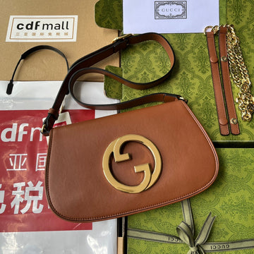Blondie Shoulder Bag 28 In Bronze Brown Lambskin Gold Hardware