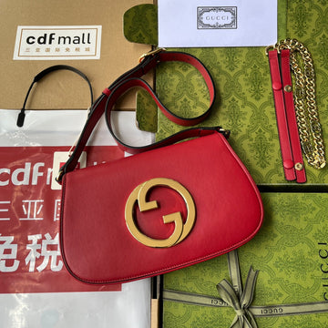 Blondie Shoulder Bag 28 In Red Lambskin Gold Hardware