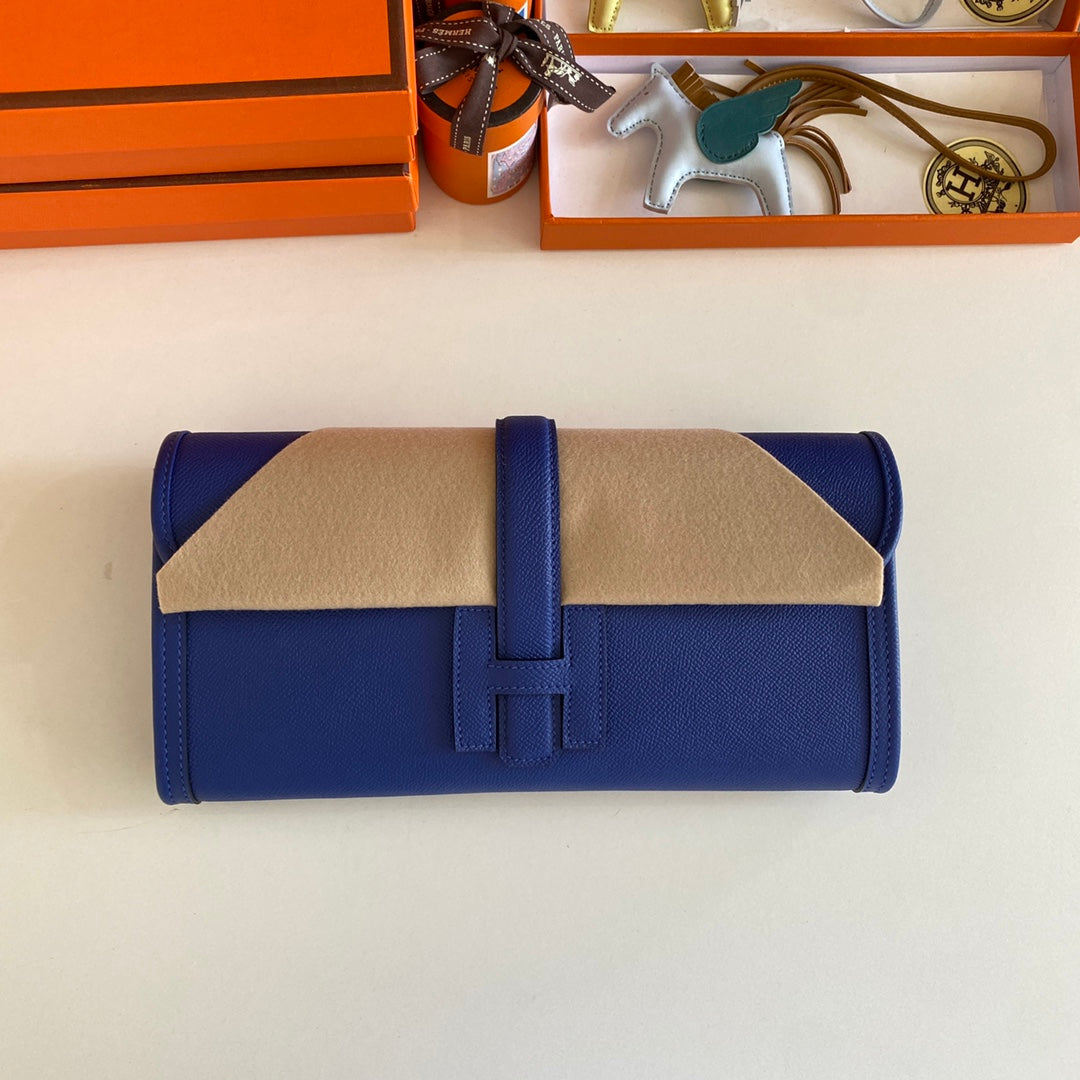 HM Jige Elan 29 Clutch In Cobalt Blue Calfskin (25 Days Of Production)