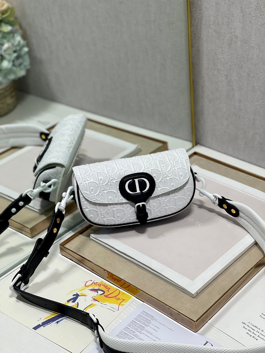 Bobby East-West 21 Bag In White Lambskin