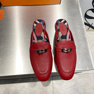 0Z Mule Ruby Calfskin With Pattern