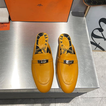 0Z Mule Amber Calfskin With Pattern