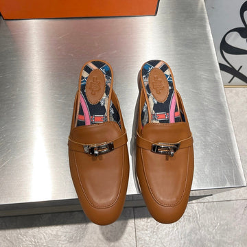 0Z Mule Caramel Calfskin With Black Pattern