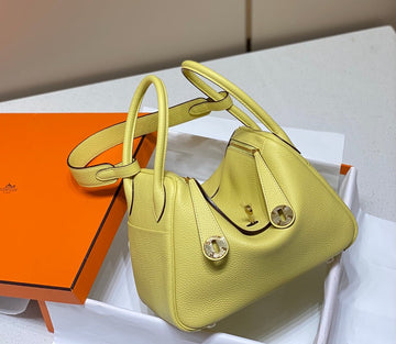 HM Lindy 30 Bag Lemon Taurillon Clemence Leather