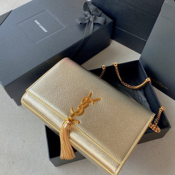 Kate Medium 24CM Gold Metalic Calfskin Gold Hardware