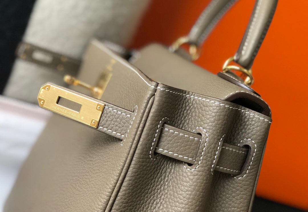 HM Kelly 25CM Etain Togo Gold Hardware
