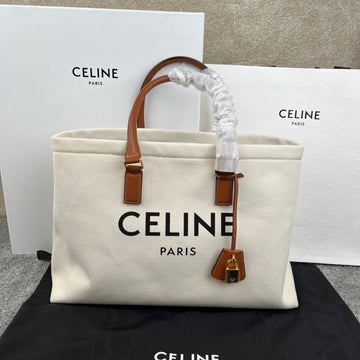 Cabas 44 Printed Canvas White Tote