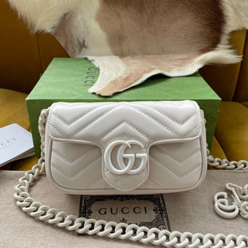 Marmont Mini Handbag 16 In White Calfskin