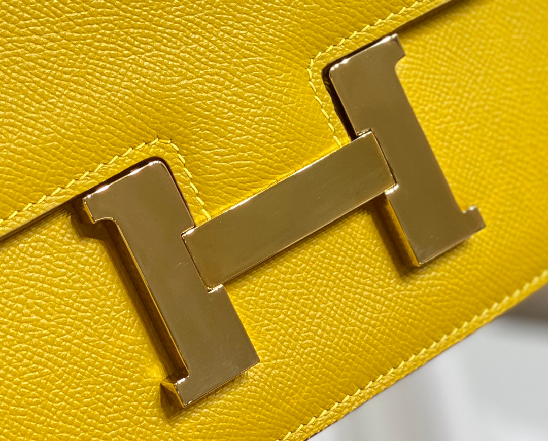 Constance 24 Yellow Epsom Leather Gold Hardware