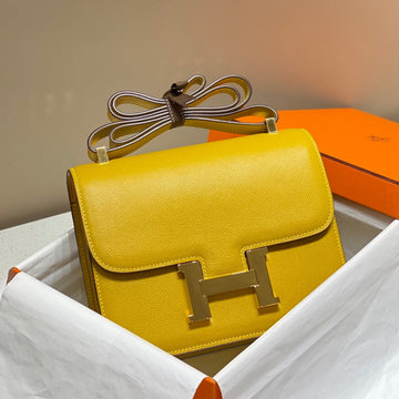 Constance 24 Yellow Epsom Leather Gold Hardware