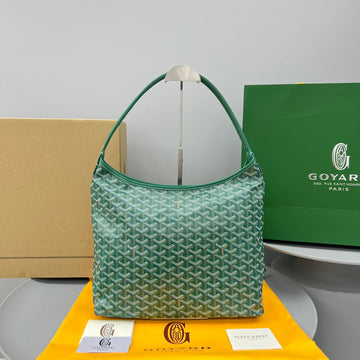 Hobo Bohème 34 In Green Goyardine Canvas And Calfskin
