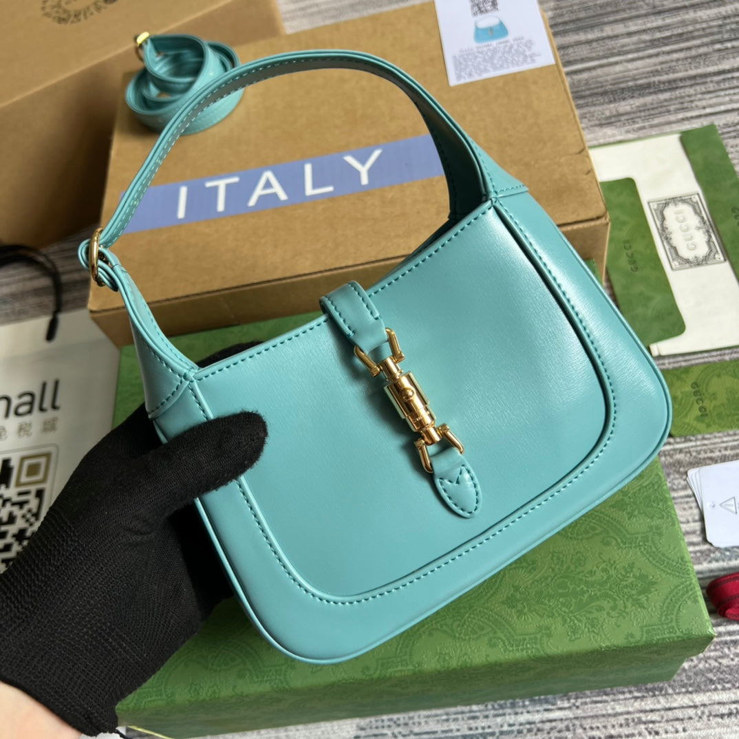 GG Jackie Mini 19 Shoulder Bag In Pastel Blue Calfskin