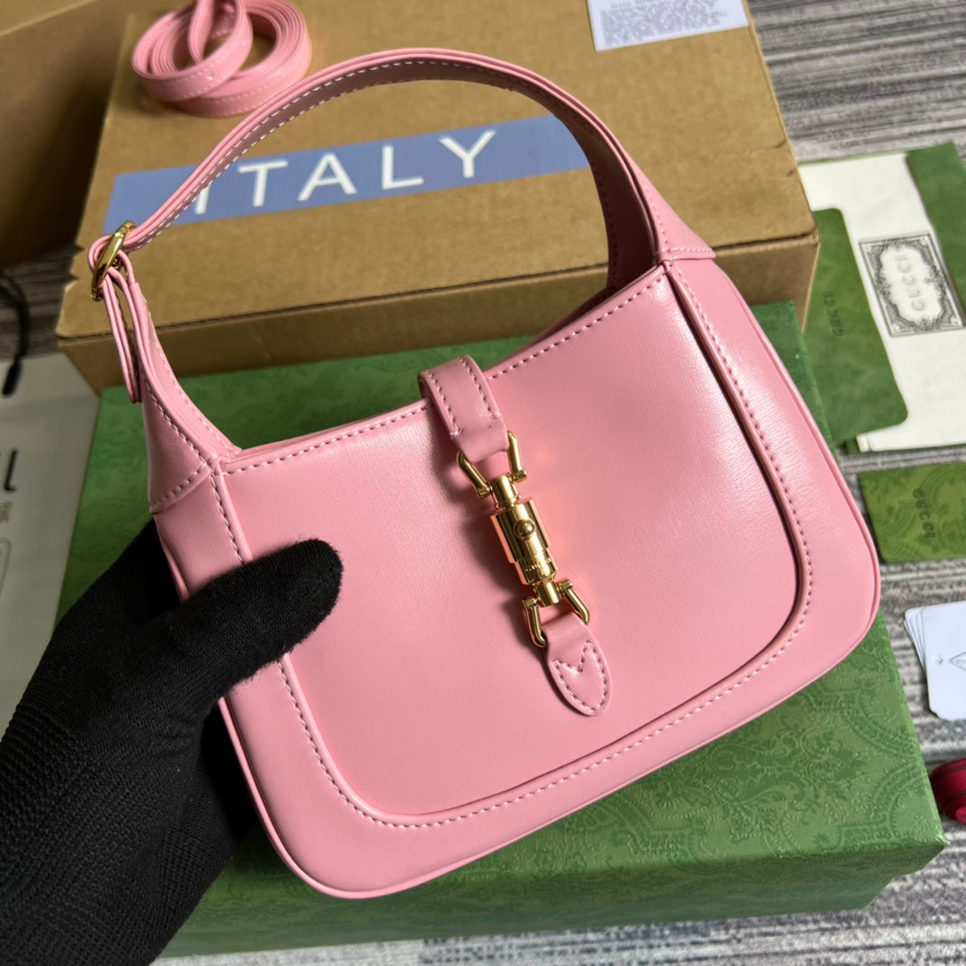 GG Jackie Mini 19 Shoulder Bag In Pink Patel Calfskin