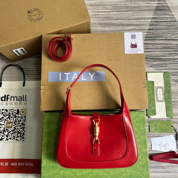 GG Jackie Small 28 Shoulder Bag In Cherry Red Calfskin