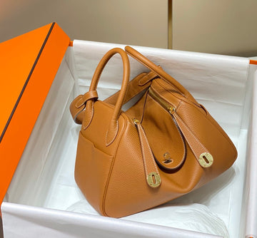 HM Lindy 30 Bag Orange Taurillon Clemence Leather