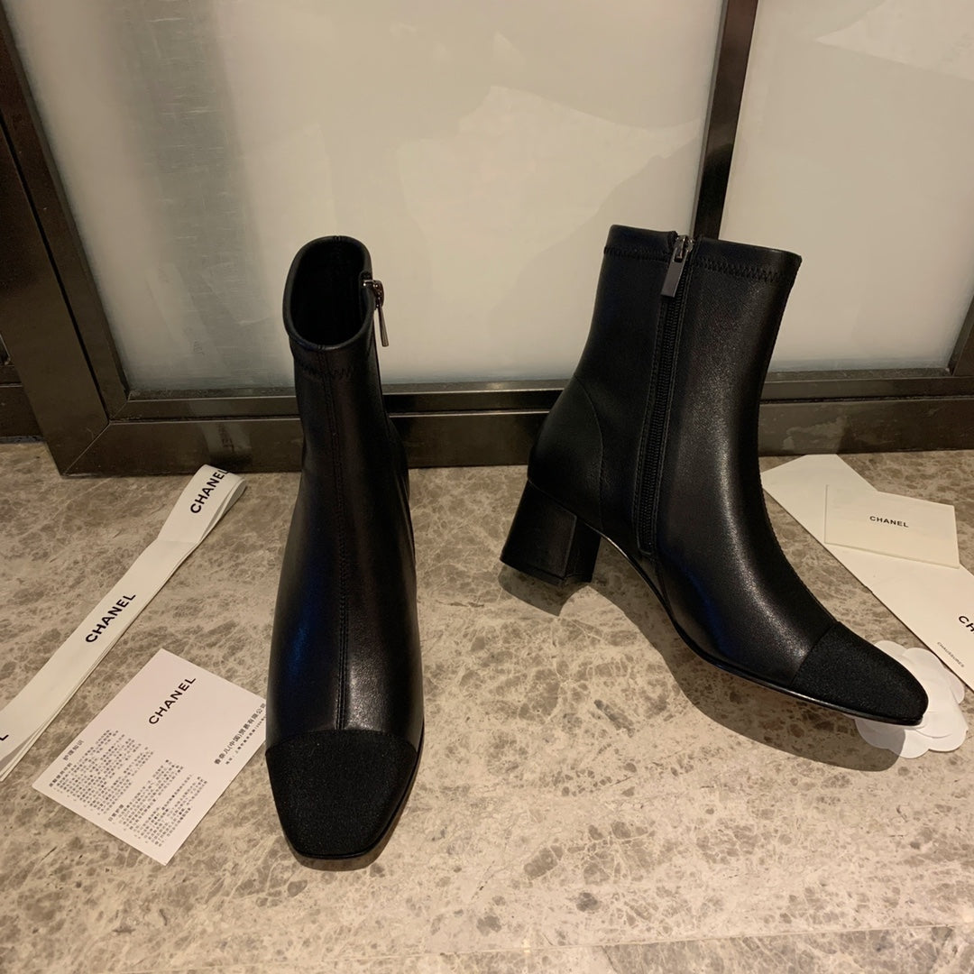 CC Ankle Boots 50MM Black Lambskin And Lycra Fabric 940057