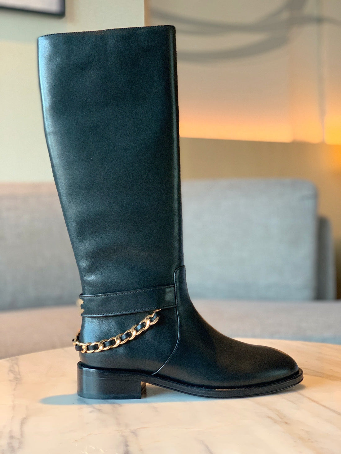CC High Boots 35MM In High With Chain Cowhide 940094