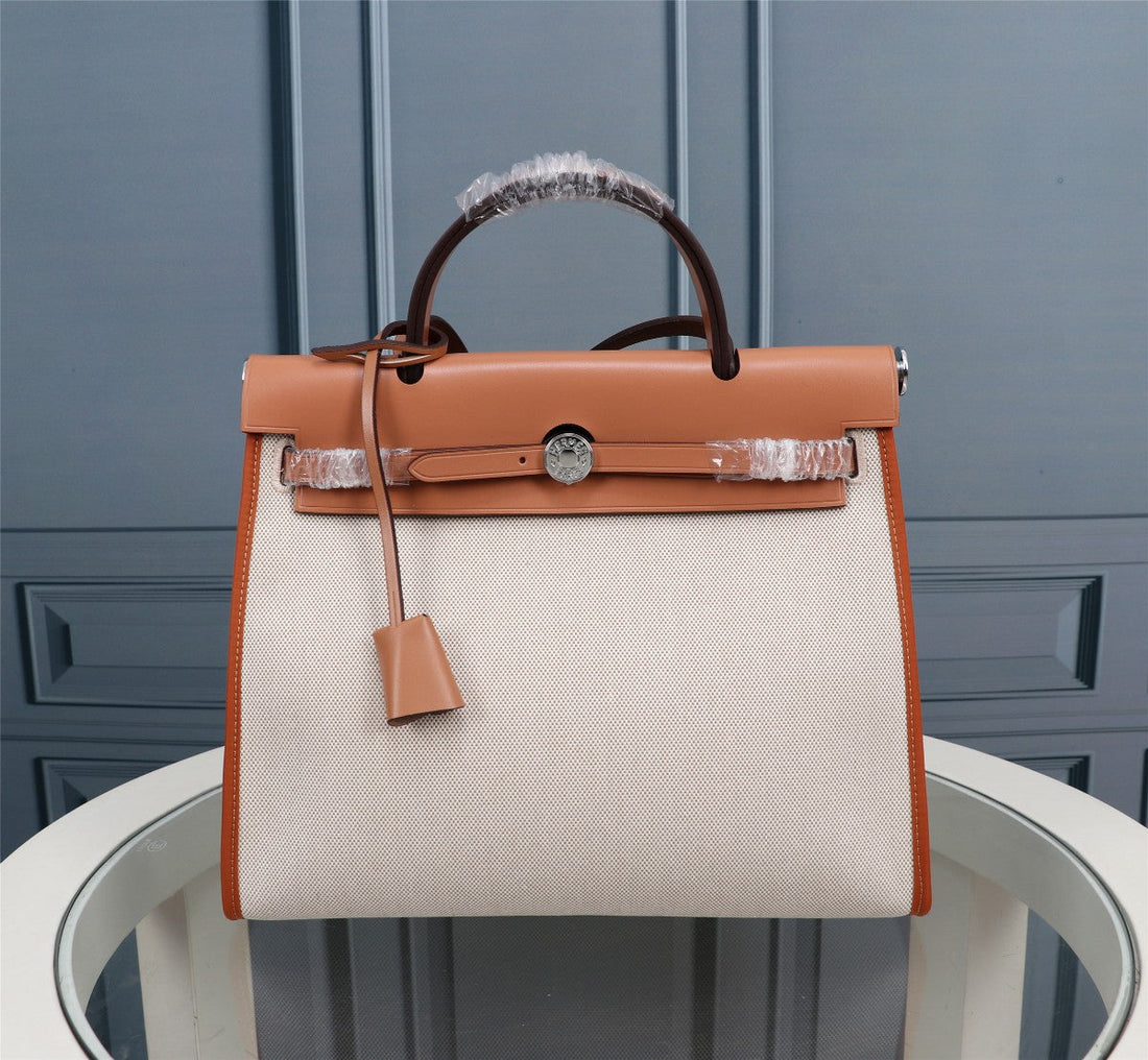 HM Herbag Zip 31 Cider And Creamy White Calfskin