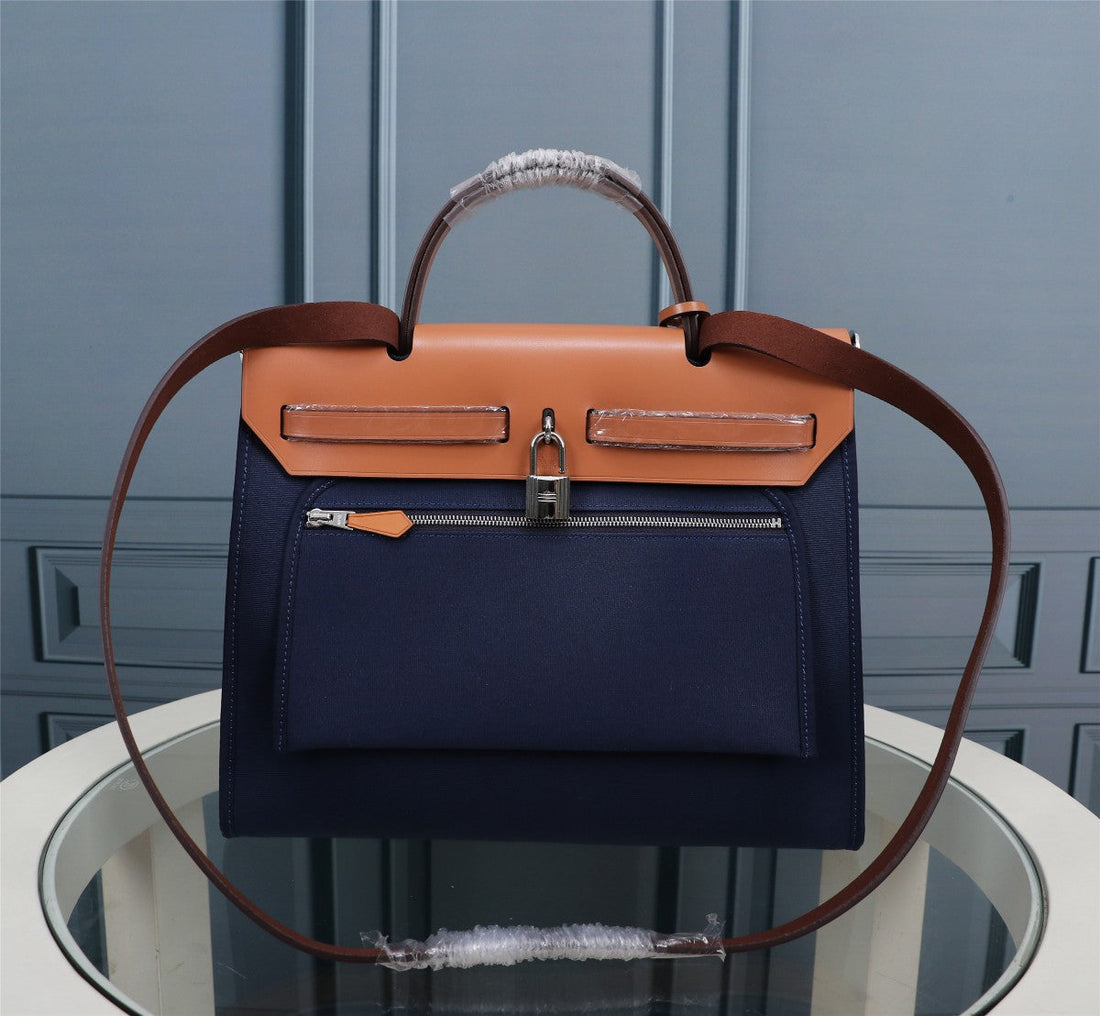 HM Herbag Zip 31 Navy And Bronze Canvas