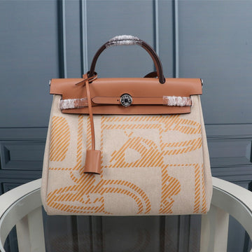 HM Herbag Zip 31 Cider And Cream Monogram Canvas