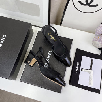 CC Slingback 60MM Black Lambskin And Horsehair