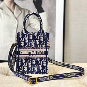 Lady 18 Bag In Blue Oblique Jacquard