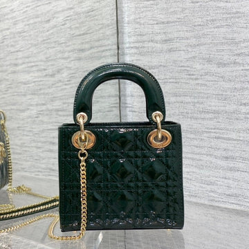 Mini Lady 17 Blue Green Patent Calfskin