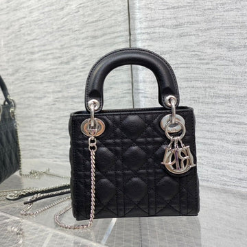Mini Lady 17CM Black Calfskin Shw