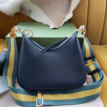 GG Attache 23 Small Shoulder Bag Black Calfskin