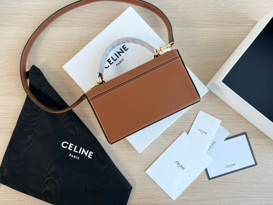 Box Triphome 22 Cinnamon Brown Calfskin Bag