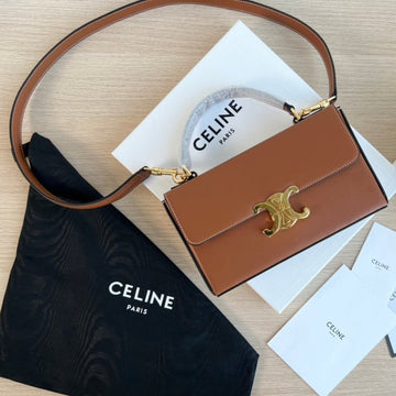 Box Triphome 22 Cinnamon Brown Calfskin Bag