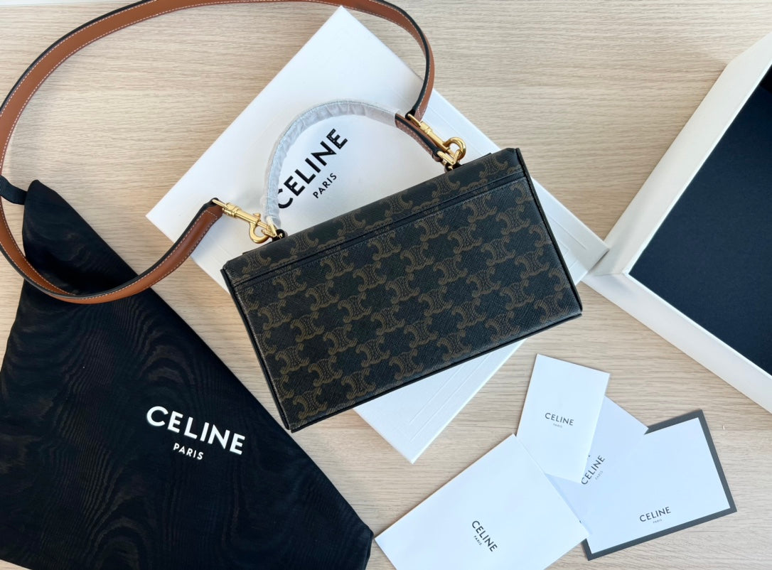Box Triphome 22 Black Pattern Calfskin Bag