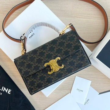 Box Triphome 22 Black Pattern Calfskin Bag