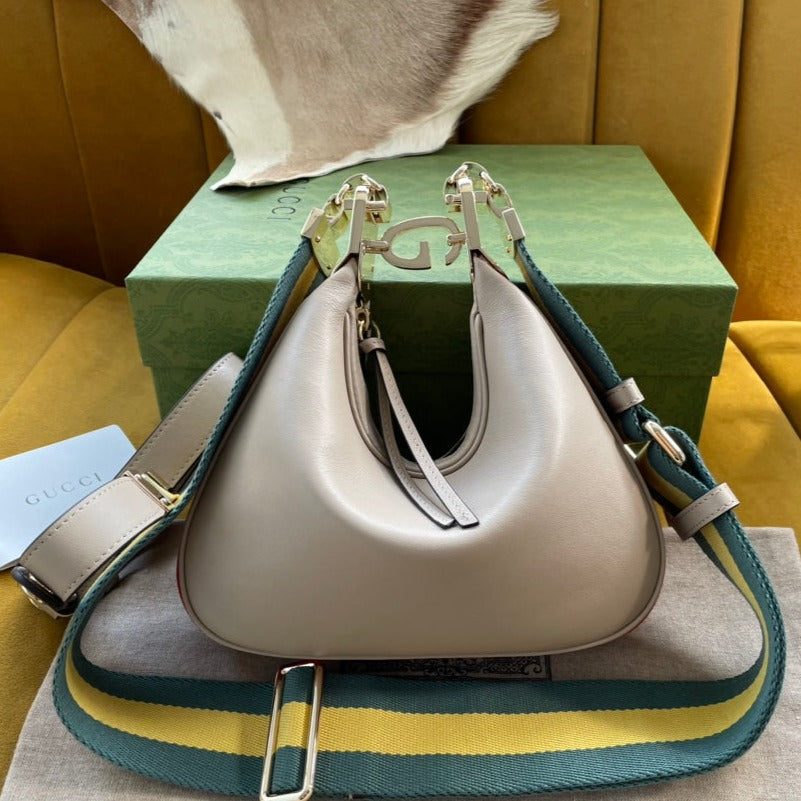 GG Attache 23 Small Shoulder Bag Beige Calfskin