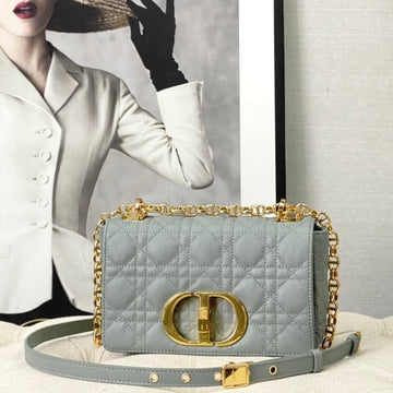 Small Caro Bag 20 Stone Gray Calfskin